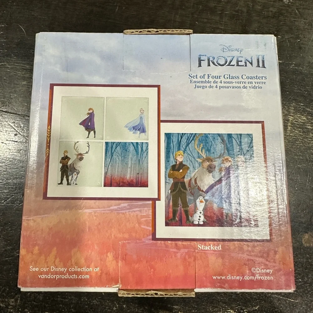 Disney Frozen 2 Stacking Glass Coaster Set Of 4 - Picture 2 of 4